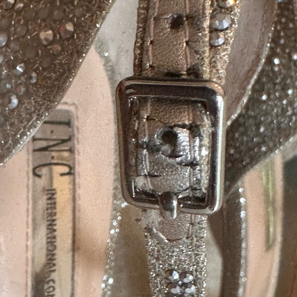 INC International Concepts Glittering Silver Heels - Picture 6 of 15